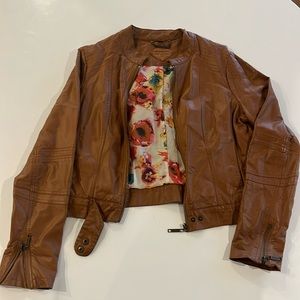 Brown leather jacket